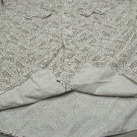 Rafter C Shirt Mens XXL Brown Paisley Classic Western Pearl Snap Cowboy Casual - Picture 5 of 10